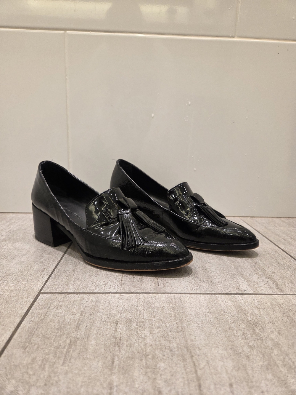 Rebecca Minkoff Black Patent Tassel Loafers
